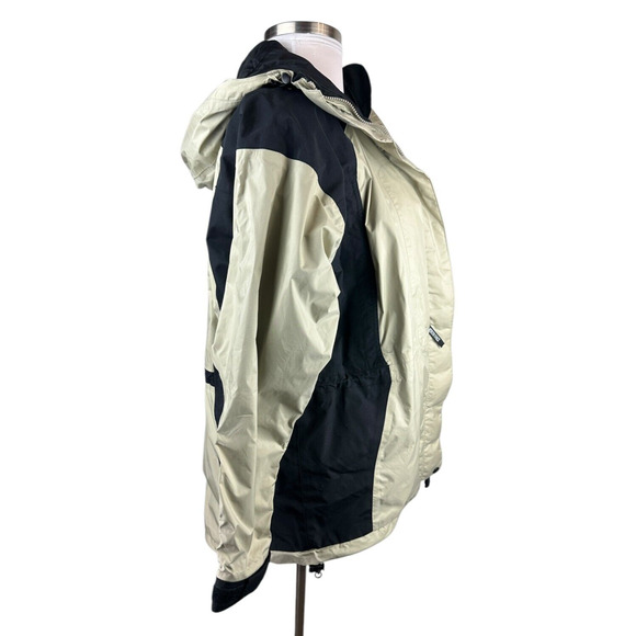 The North Face Gore Tex Light Parka Jacket Shell Beige Black Women's Size Large - Picture 15 of 16